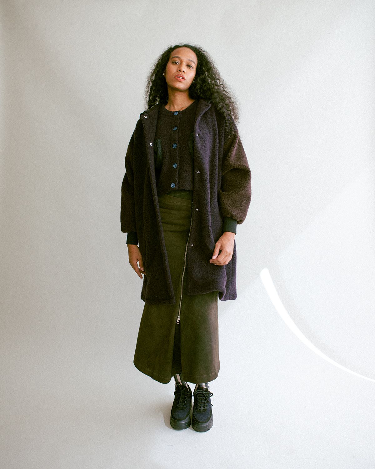 W&#39;MENSWEAR DIPPER COAT IN NAVY/BROWN