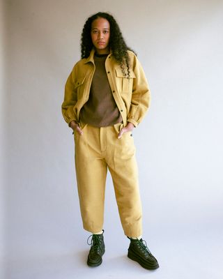 W&#39;MENSWEAR HANDWOVEN PARA SHIRT IN OLIVINE