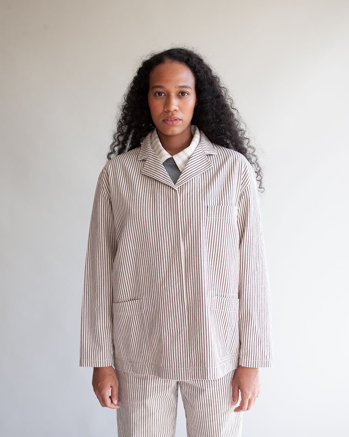 W&#39;MENSWEAR SERVICE BLAZER IN BROWN STRIPE