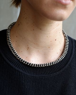 BRAIDED SILVER CHOKER