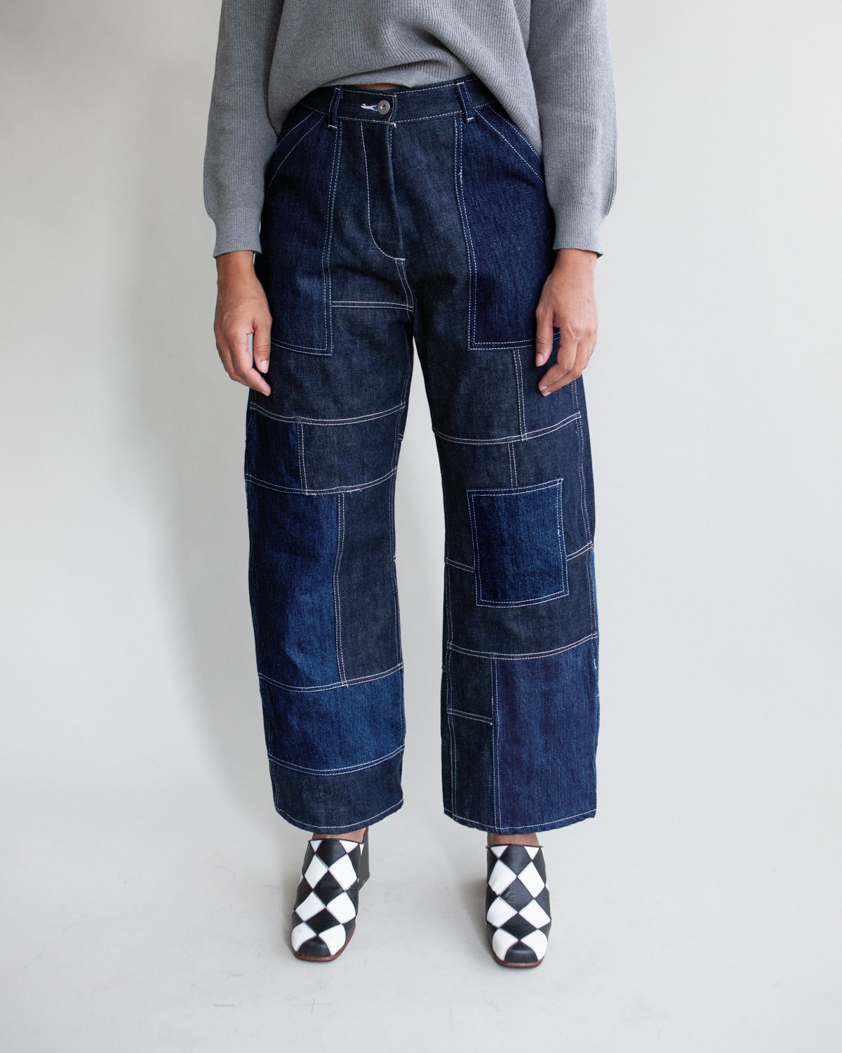 GOOD 'OL WHATS-HER-FACE UNISEX FREEDOM FATIGUE PANTS IN DENIM GOOD 'OL WHATS-HER-FACE UNISEX FREEDOM FATIGUE PANTS IN DENIM