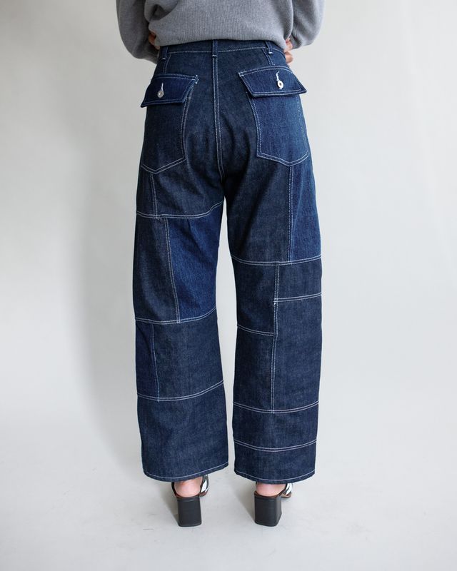 GOOD 'OL WHATS-HER-FACE UNISEX FREEDOM FATIGUE PANTS IN DENIM