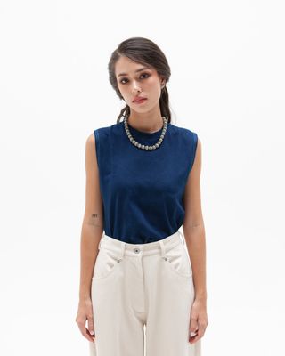 W'MENSWEAR W'MENS TANK IN INDIGO W'MENSWEAR W'MENS TANK IN INDIGO