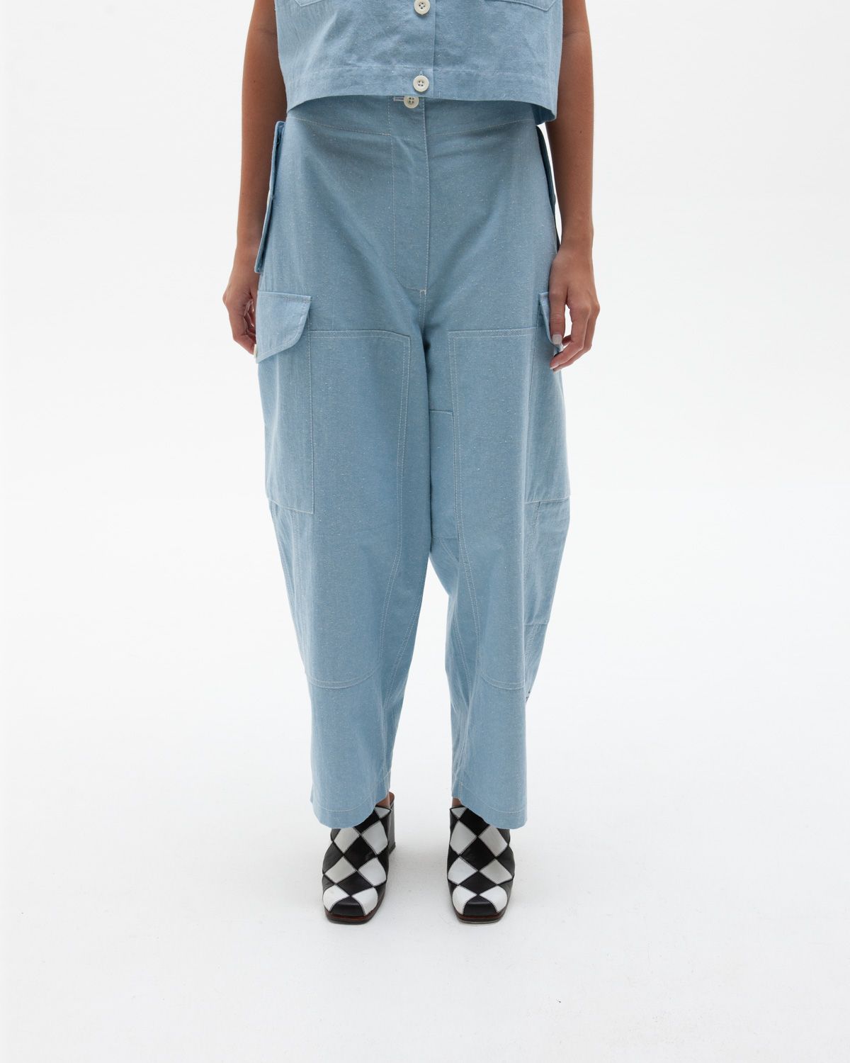 W'MENSWEAR JANET DESPATCH PANT IN BABY BLUE W'MENSWEAR JANET DESPATCH PANT IN BABY BLUE