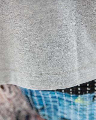 W'MENSWEAR BOWL TEE IN LIGHT GREY