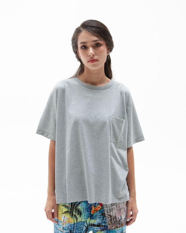 W'MENSWEAR BOWL TEE IN LIGHT GREY W'MENSWEAR BOWL TEE IN LIGHT GREY