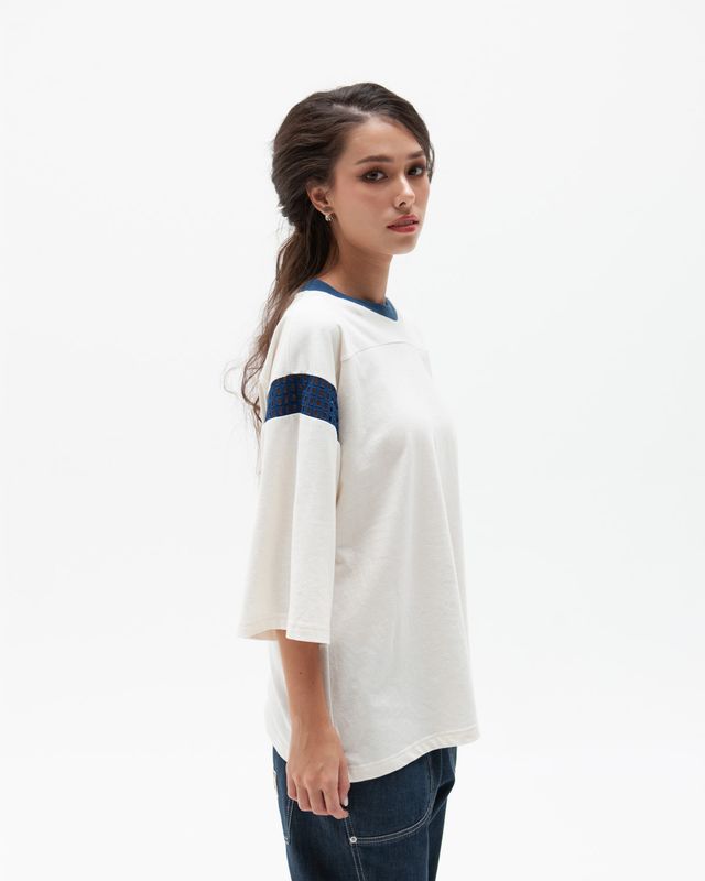 W'MENSWEAR FOOTBALL TEE IN OFF-WHITE