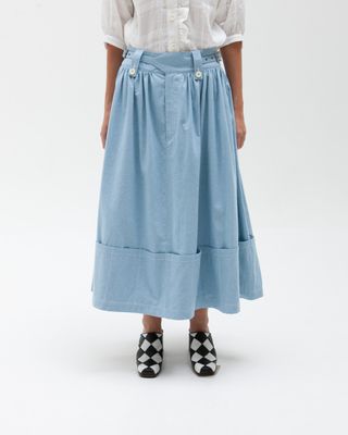 W'MENSWEAR RIDER SKIRT IN BABY BLUE