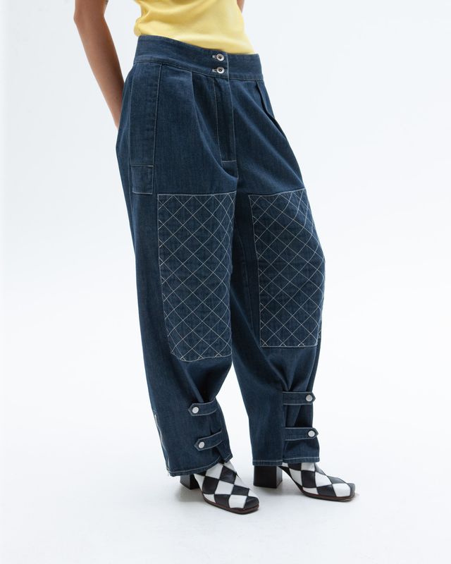 W'MENSWEAR BURNOUT PANTS IN DENIM