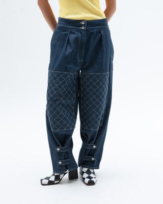 W'MENSWEAR BURNOUT PANTS IN DENIM