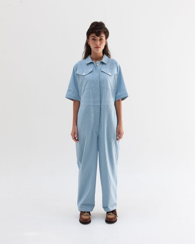 W'MENSWEAR DESPATCH COVERALL IN BABY BLUE