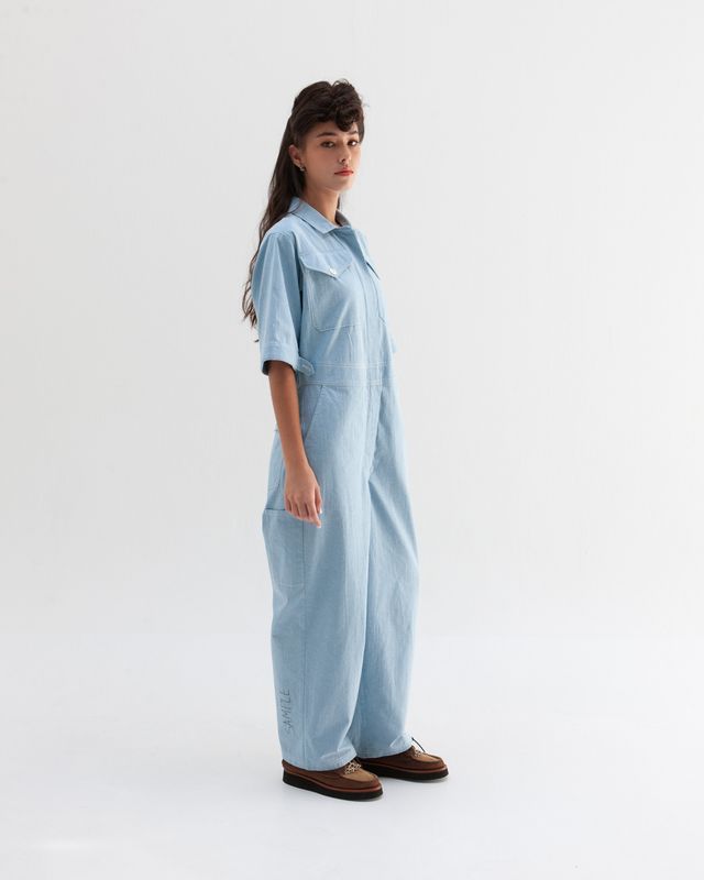 W'MENSWEAR DESPATCH COVERALL IN BABY BLUE
