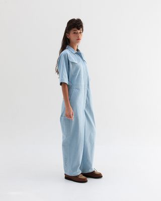 W'MENSWEAR DESPATCH COVERALL IN BABY BLUE