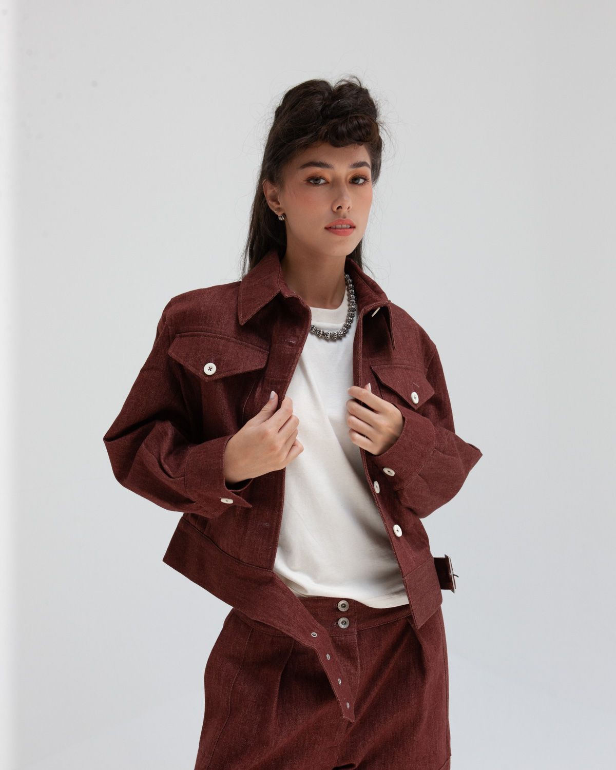 W'MENSWEAR DESPATCH JACKET IN BROWN