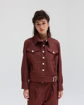 W'MENSWEAR DESPATCH JACKET IN BROWN