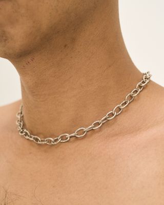 SILVER LOCK CHAIN CHOKER