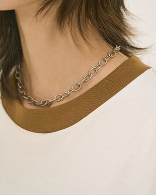 SILVER LOCK CHAIN CHOKER
