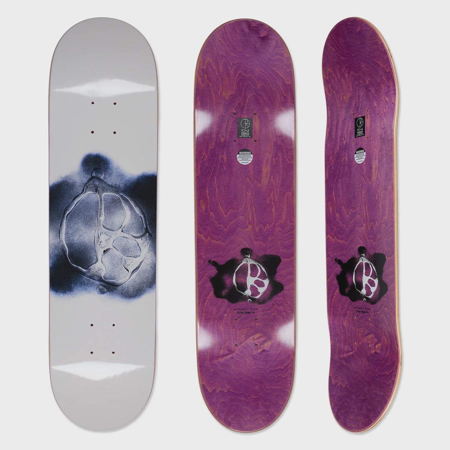 Polar Team Stroke Logo Cream Deck, Size: 8.375