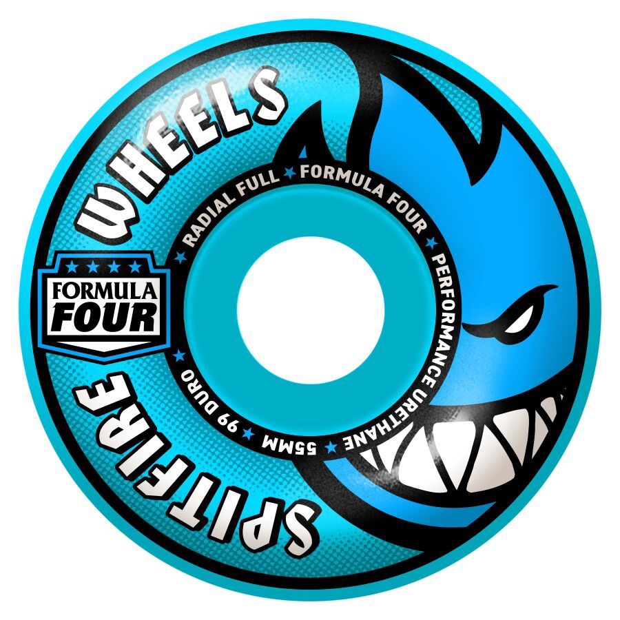 Spitfire Wheels F4 Radial Full 99a Blue 55mm
