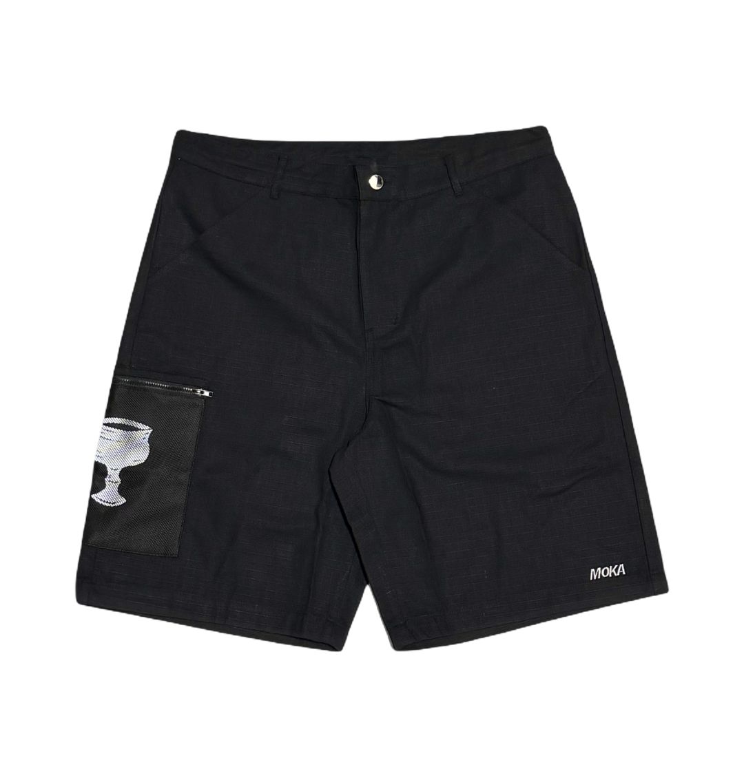 Moka Lyte Black Cargo Shorts, Size: M