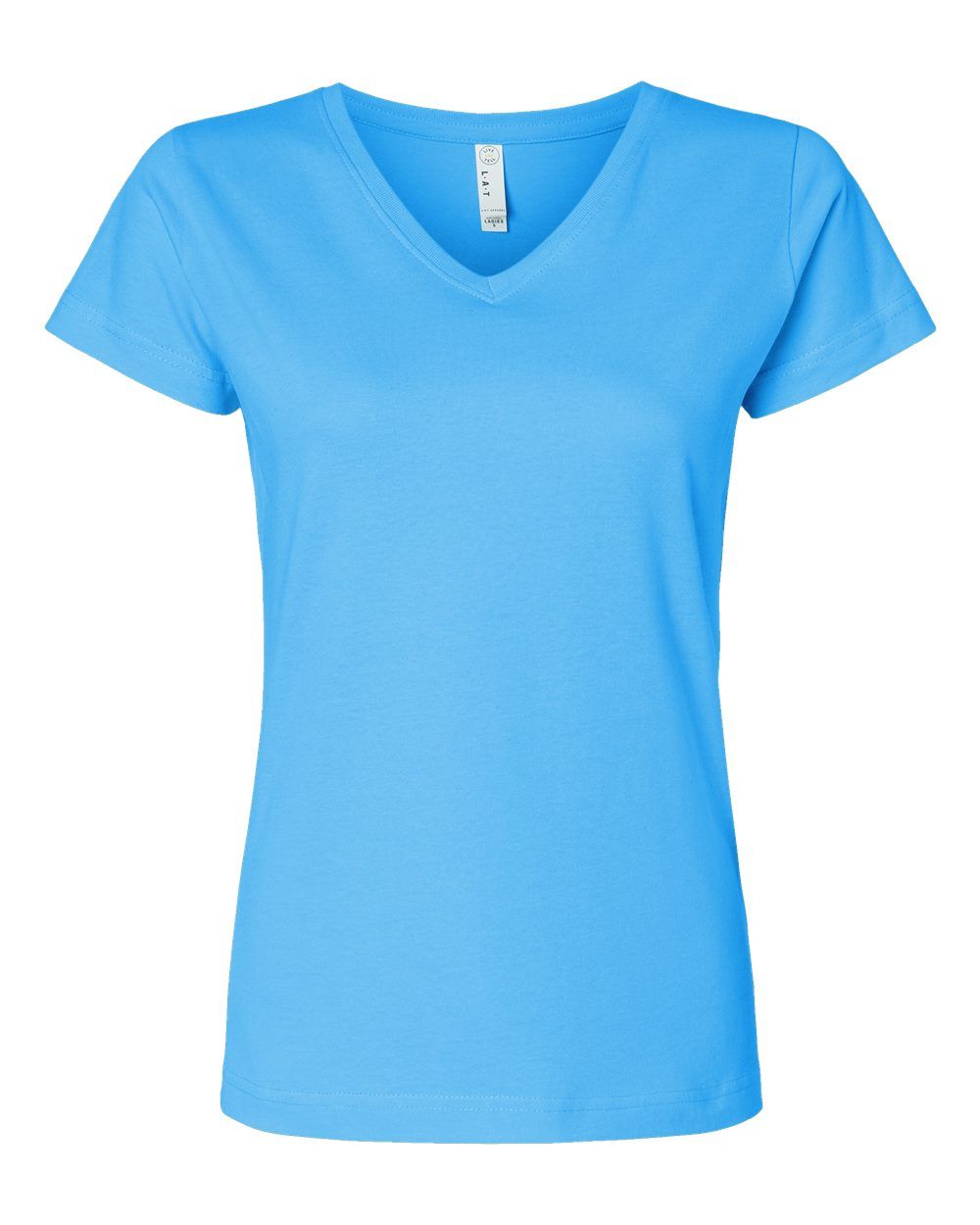 3507 WOMEN'S V-NECK T-SHIRT AQUA
