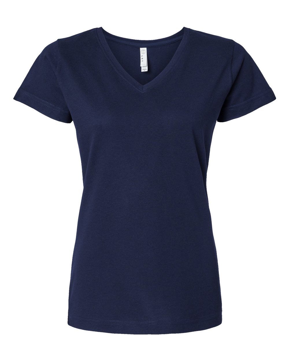 3507 WOMEN'S V-NECK JERSEY T-SHIRT-NAVY