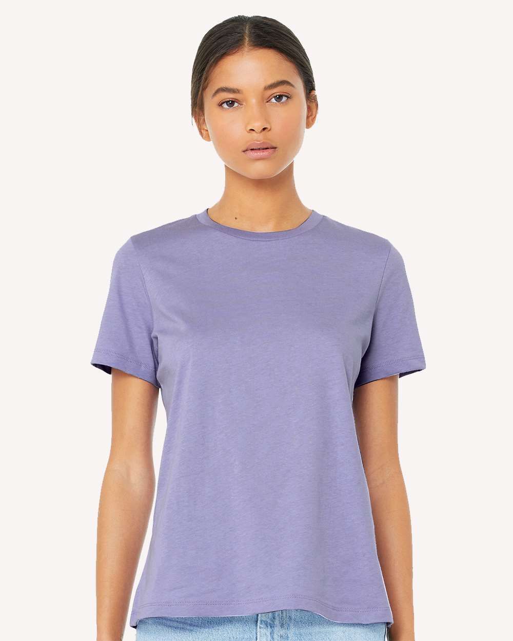 6400 WOMEN'S ROUNDNECK RELAX FIT TEW-HEATHER DARK LAVENDER