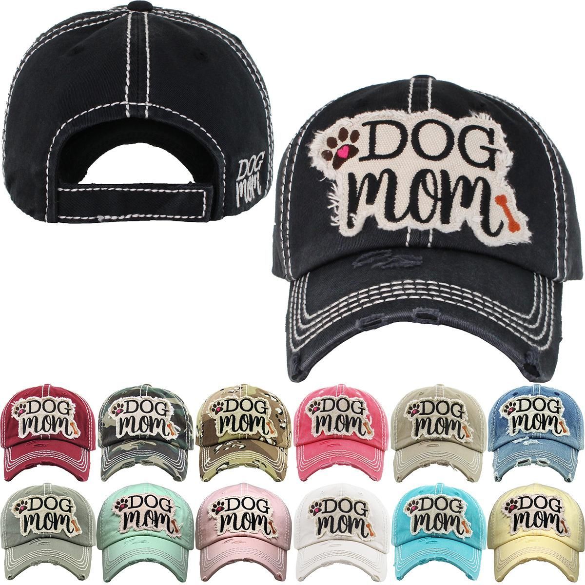 KBV1140 "DOG MOM" VINTAGE BASEBALL CAP