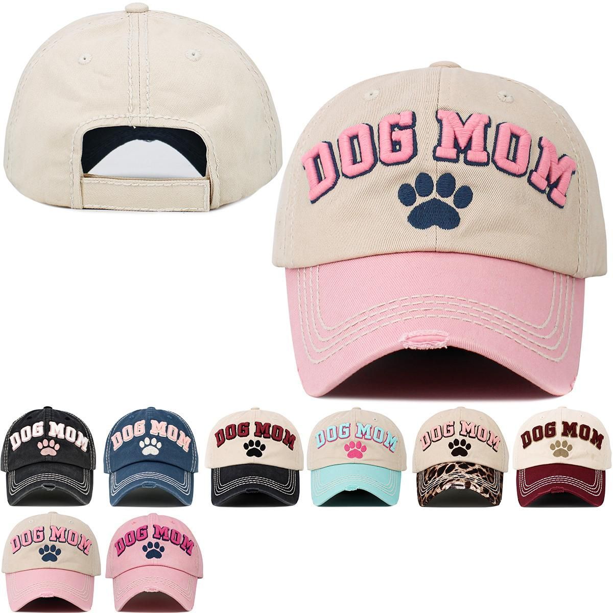 KBV1646 DOG MOM POW VINTAGE BASEBALL CAP