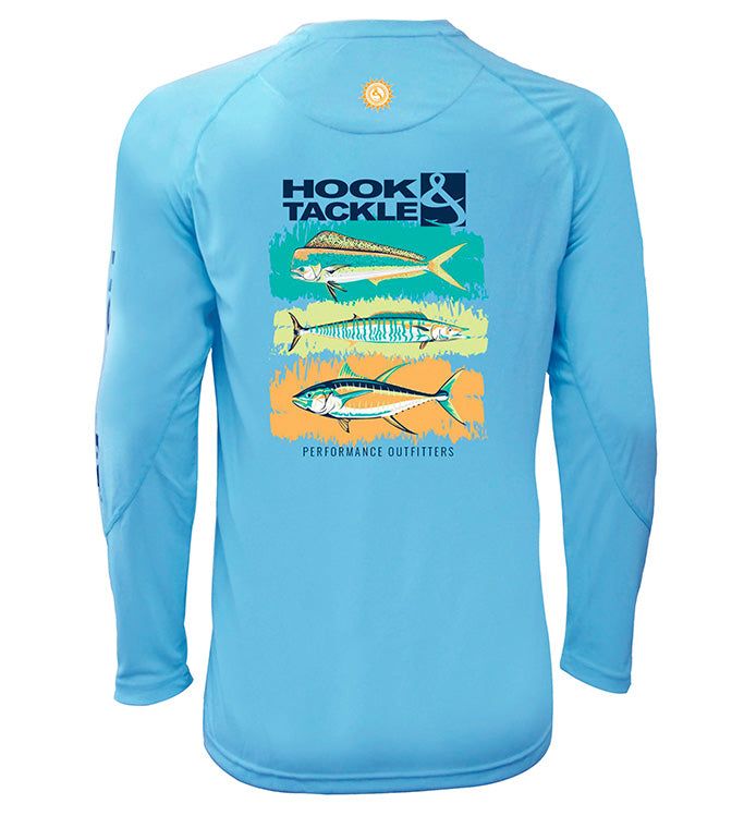 C013994L YOUTH WICKED DRY&amp;COOL FISHING SHIRT-WATERFALL