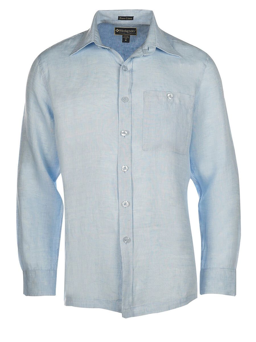 M03102L PAVILION L/S LINEN SHIRT-SKY BLUE