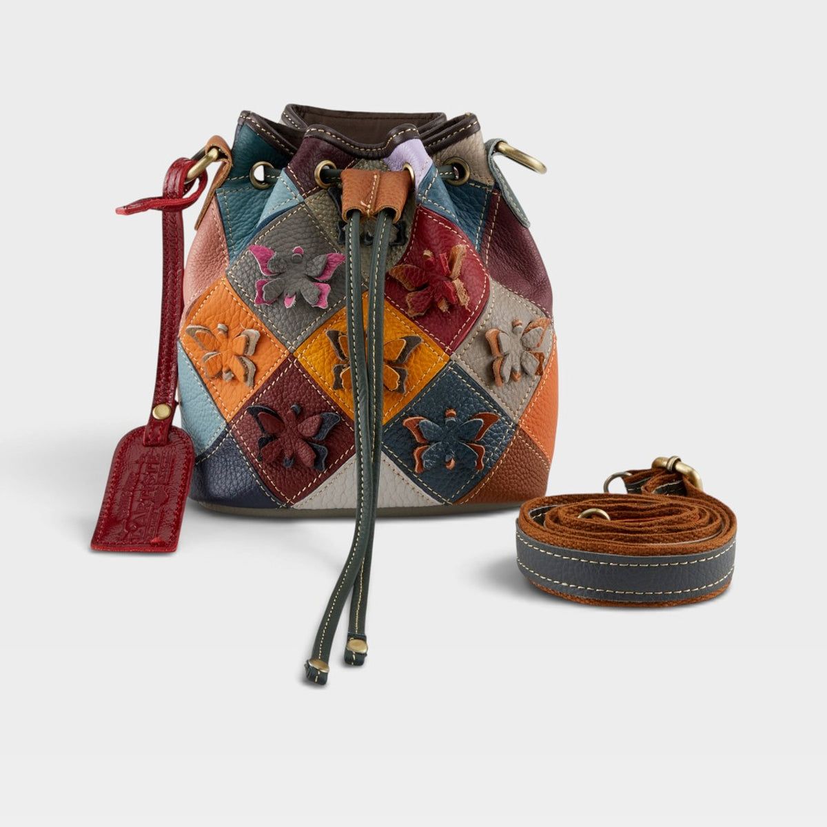 DRAWSTRING LEATHER BAG