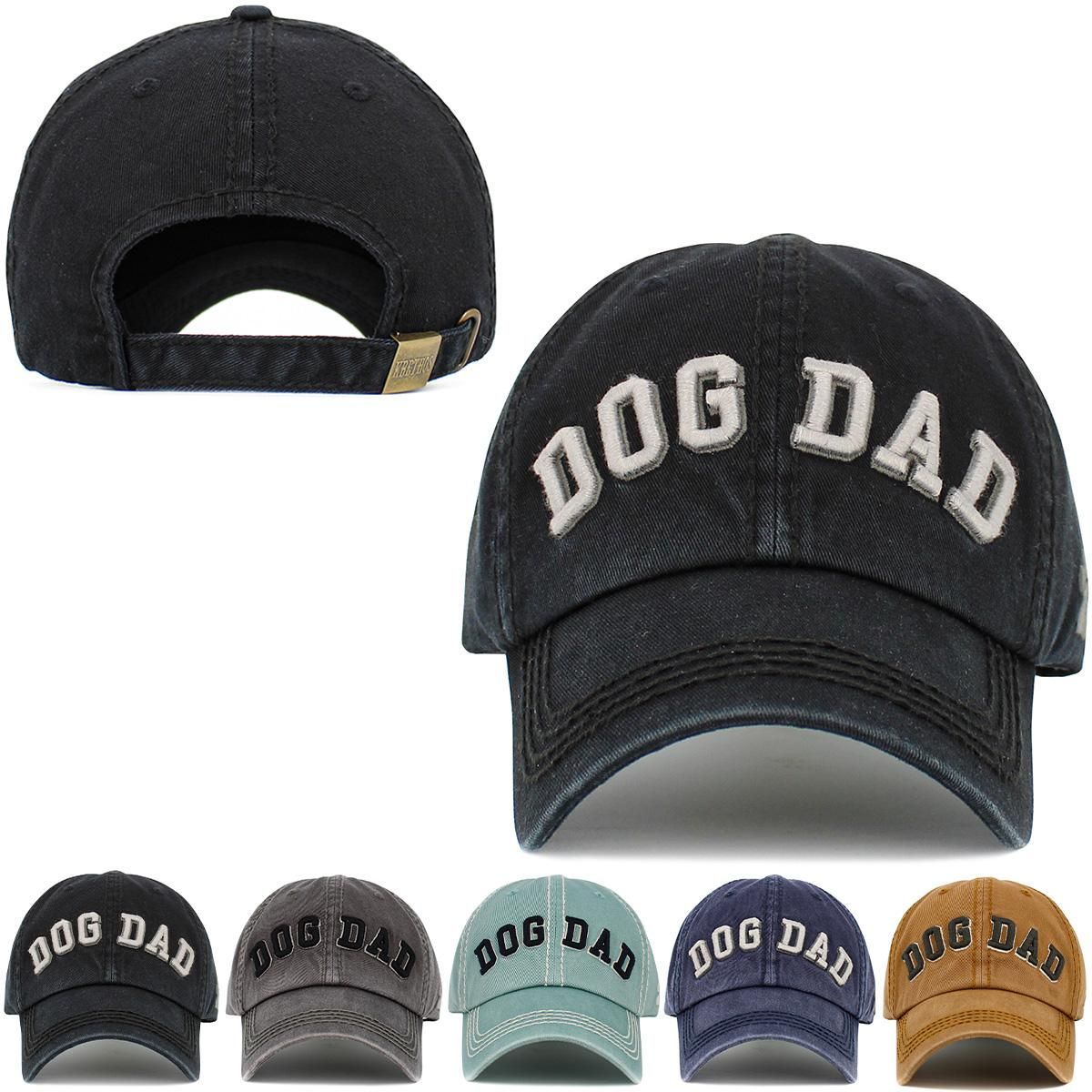 KBV1533 "DOG DAD" WASHED VINTAGE BASEBALL CAP