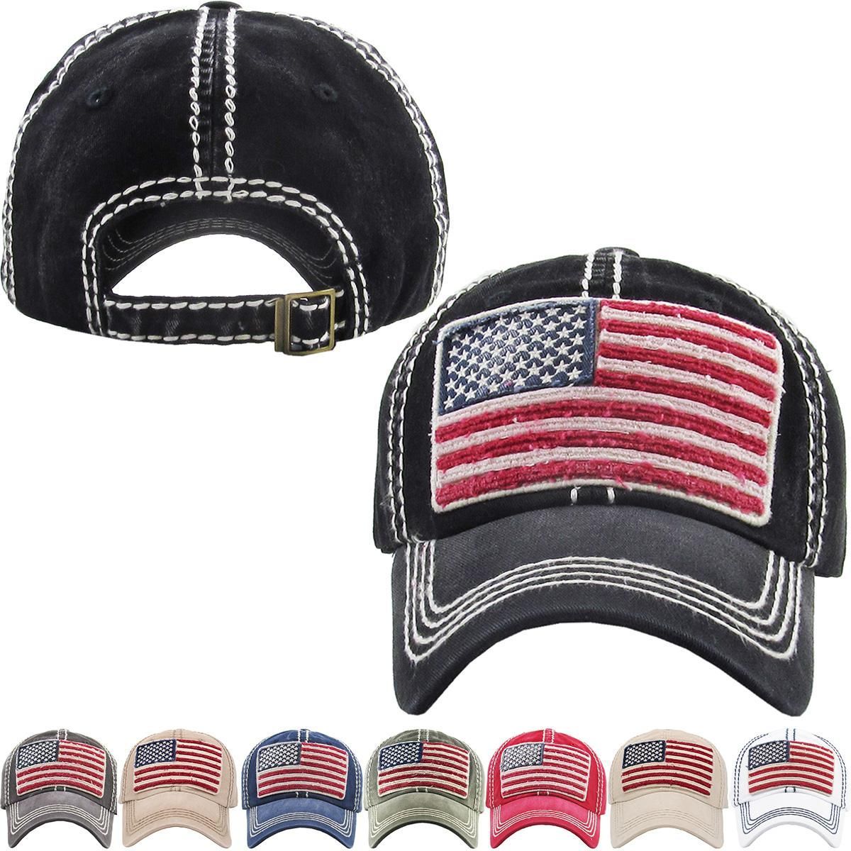 KBVT568 "USA FLAG" VINTAGE BALLCAP