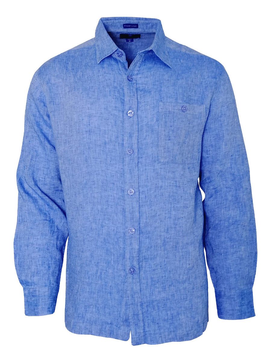M03102L PAVILION L/S LINEN SHIRT-CHAMBRAY