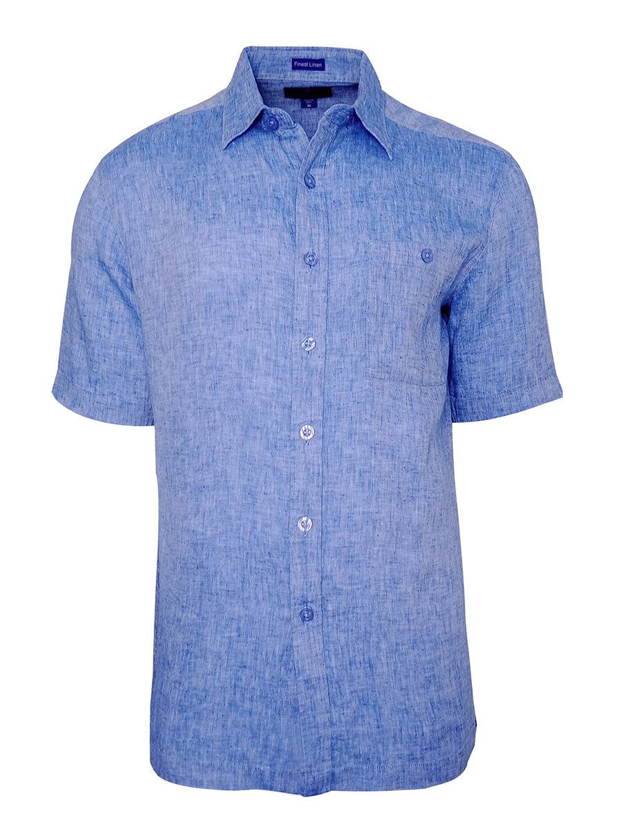 M03102S PAVILION S/S LINEN SHIRT-CHAMBRAY