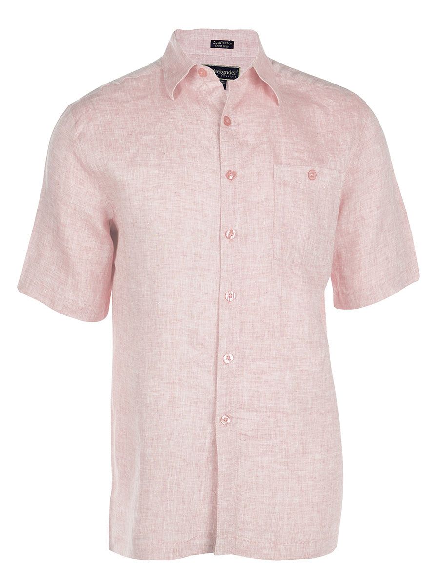 M03102S PAVILION S/S LINEN SHIRT-PINK ISLE