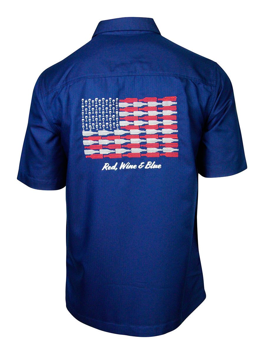 M031989 RED,WINE AND BLUE MAN SHIRT-DEEP BLUE