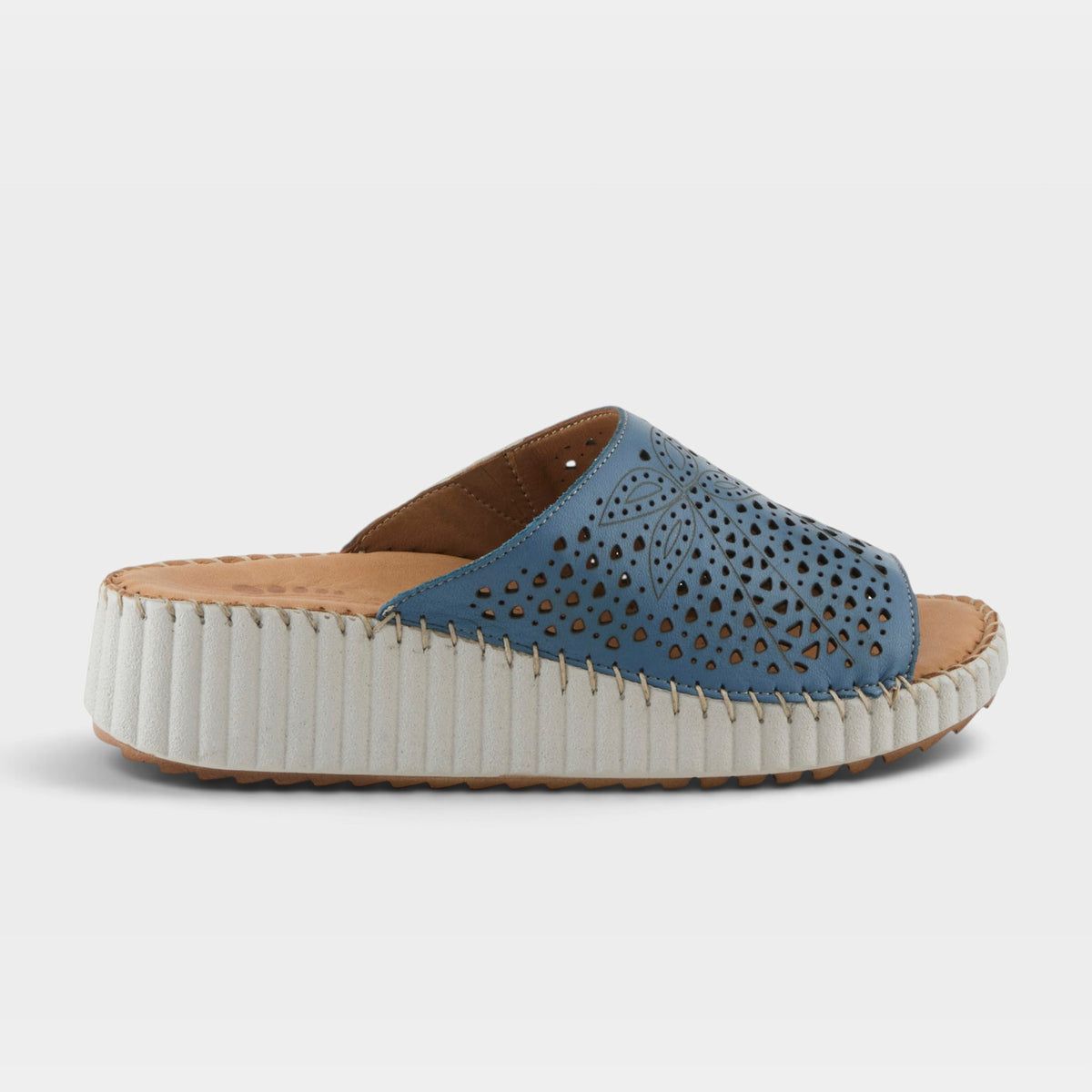 RHYDIAN LEATHER PERFORATED SLIDE SHOE