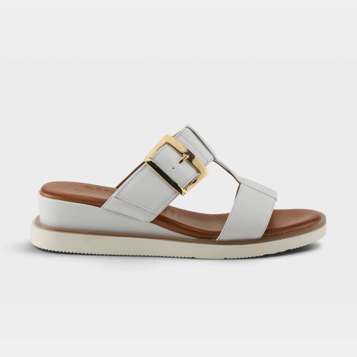 Spring Step Seaport Leather Wedge Sandals | White