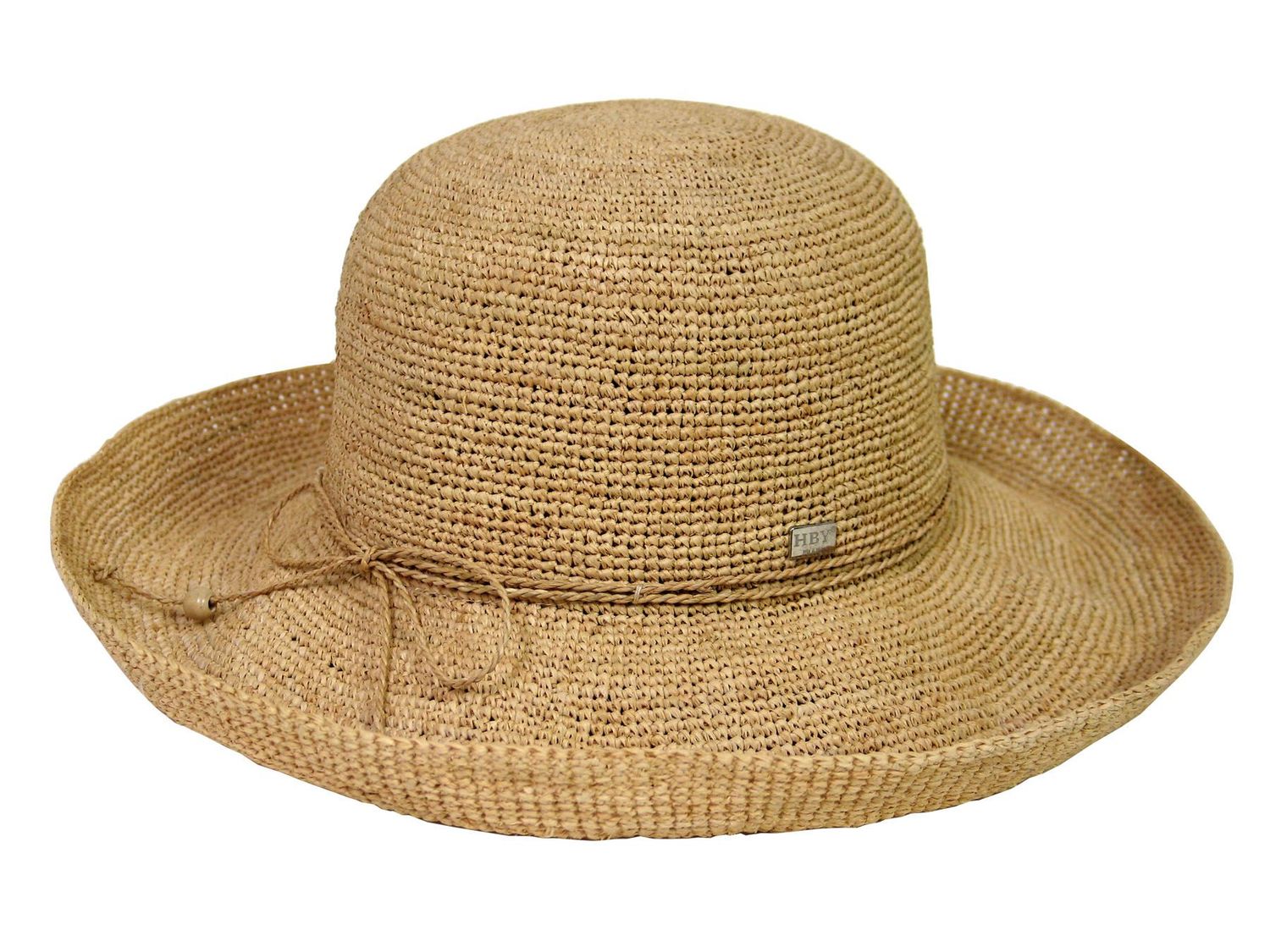 WR5068 FINE RAFFIA UPTURN BRIN SUN HAT