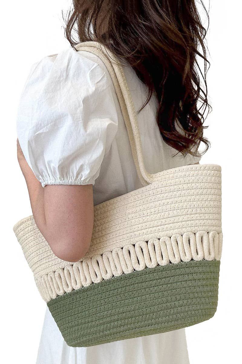 TOTE470 TWO TONE BEACH BAG