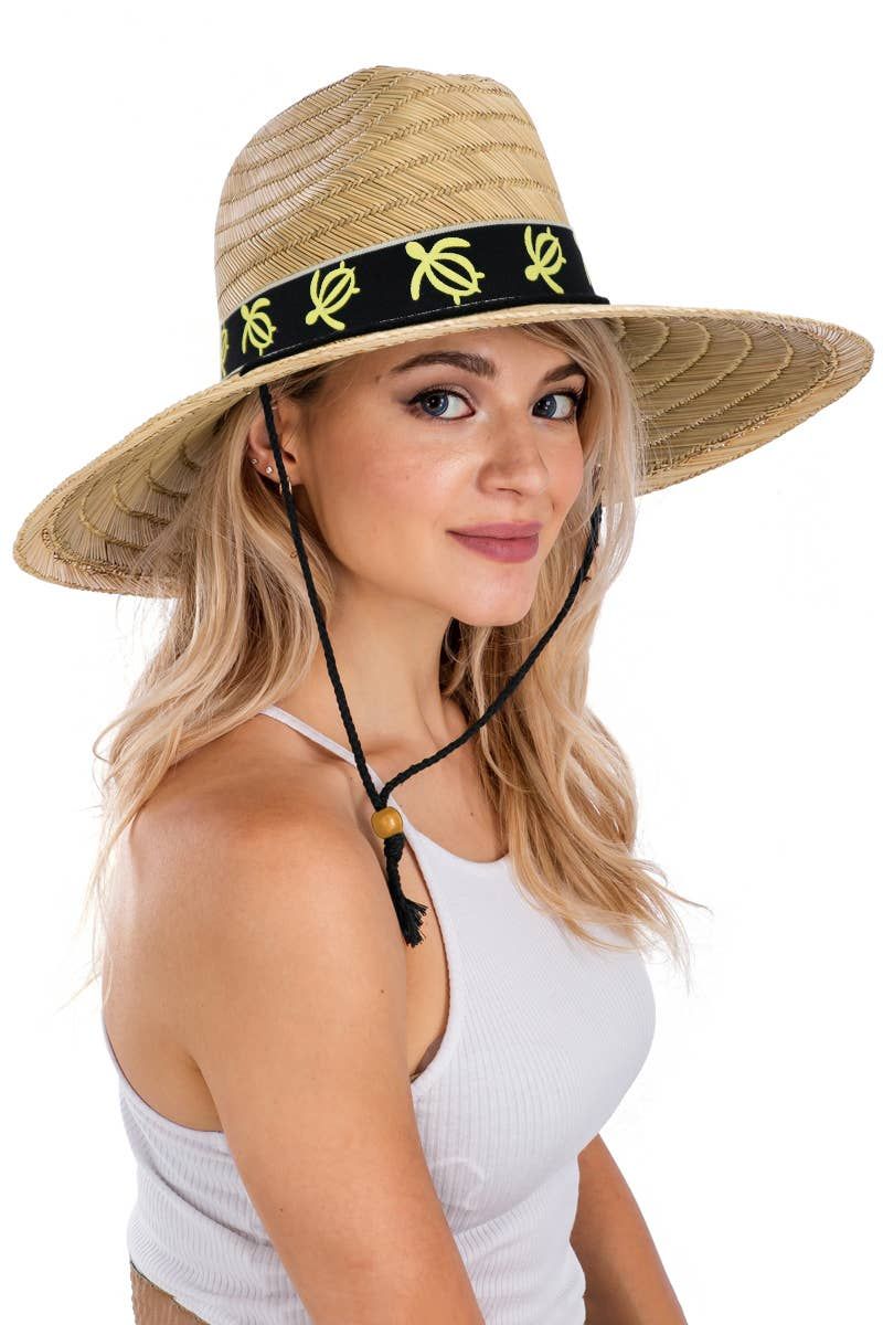 WIDE RUSH STRAW LIFEGUARD HAT