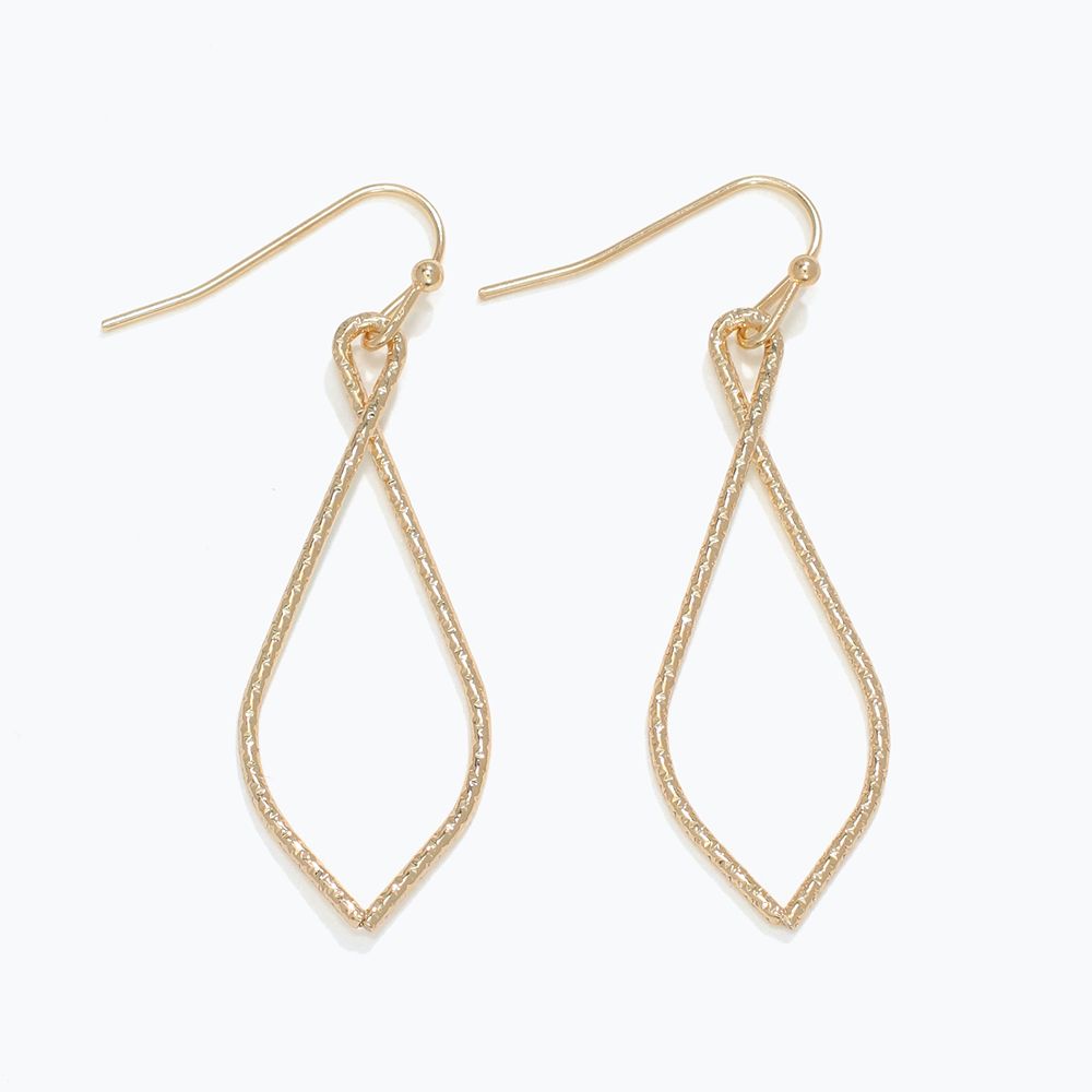 EARRINGS - TEXTURED GOLD TWIST DROPS