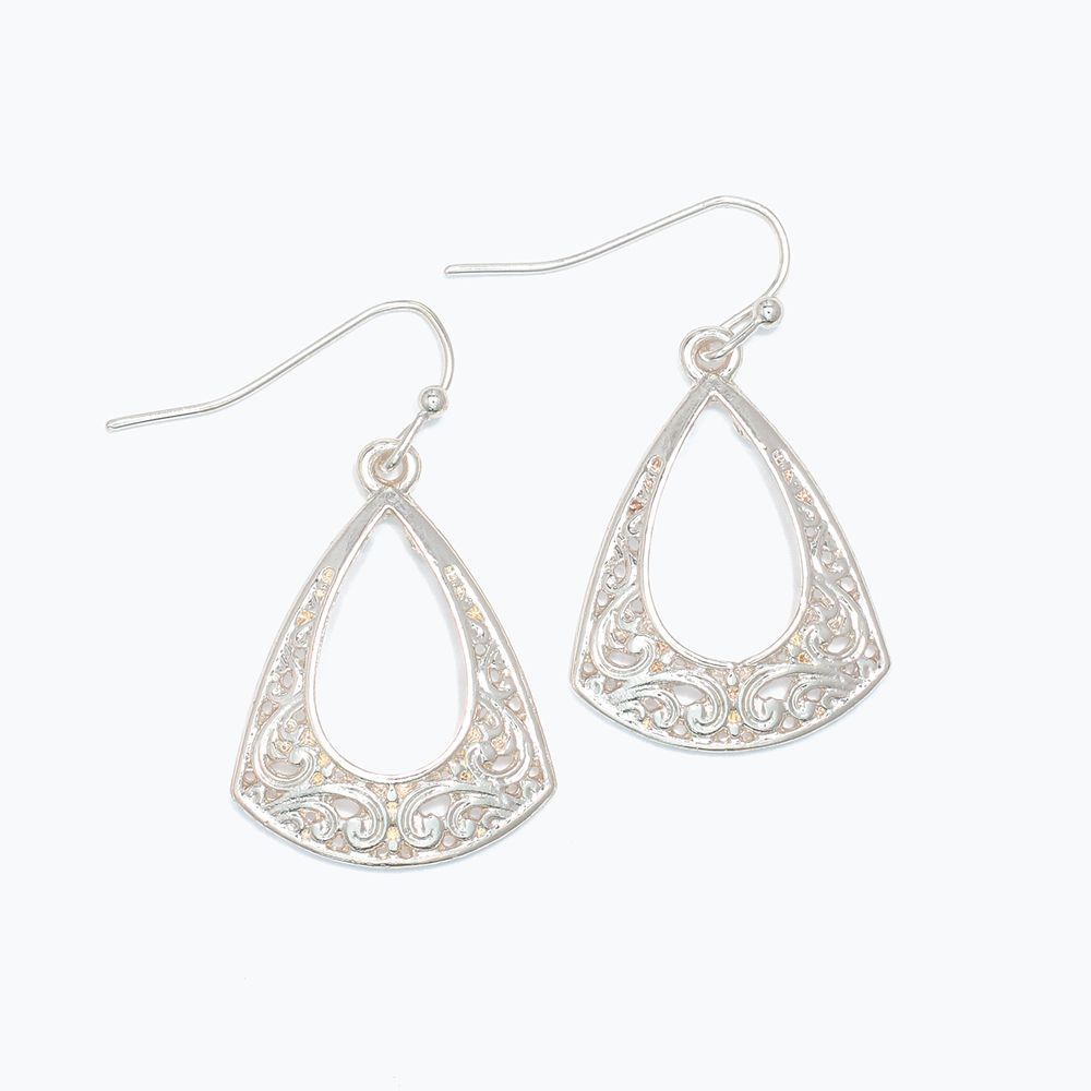 EARRINGS - DECORATIVE SILVER DROPS