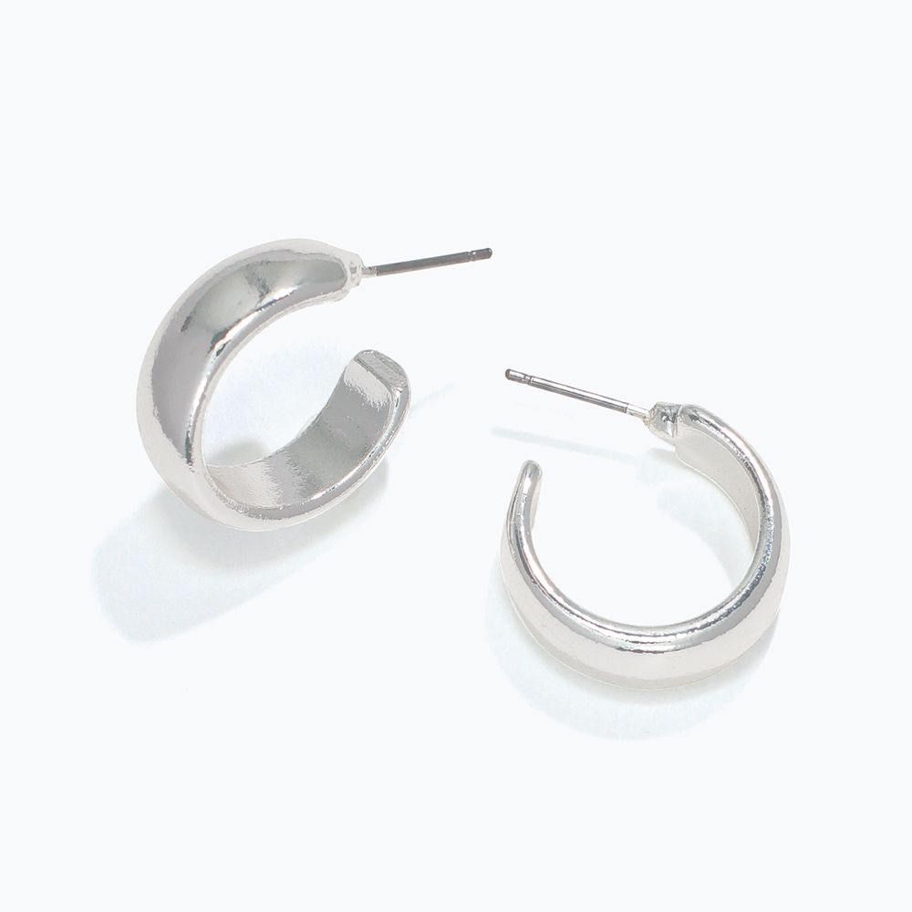 EARRINGS - POLISHED SILVER HOOPS