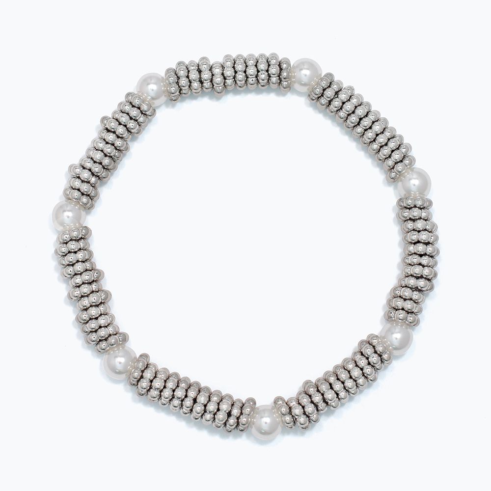 BRACELET - SILVER AND PEARL BEADS