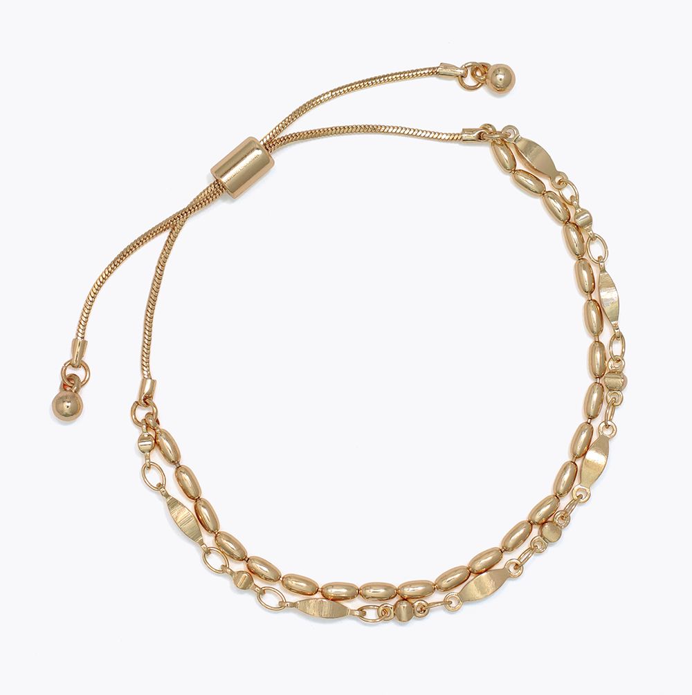 BRACELET - 2 STRAND UNIQUE GOLD STRAN