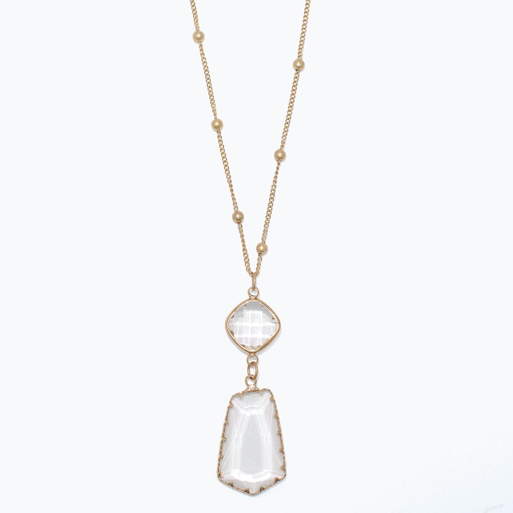NECKLACE - STATIONED GOLD WITH CRYSTALS