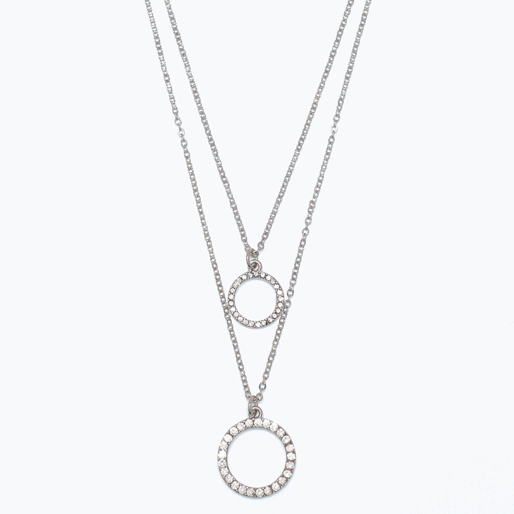NECKLACE - SILVER OPEN RINGS WITH CRY